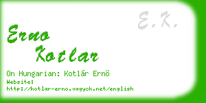 erno kotlar business card